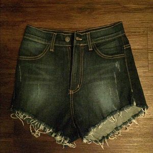 Blue Jean High Waisted Shorts