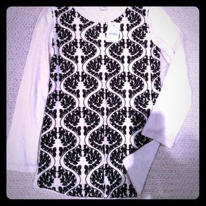 Cream and black embroidered sweater