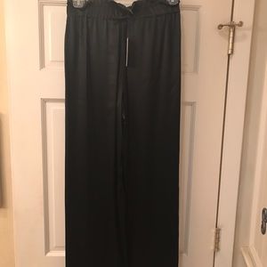 Poleci 100% Silk Black wide leg pants