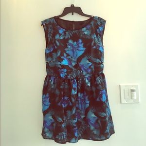 Deep teal forest skater dress