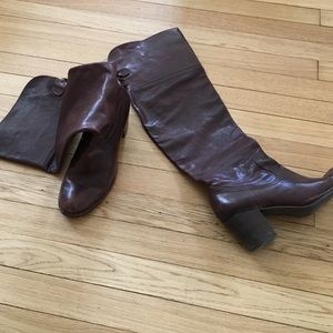Over the knee leather boots