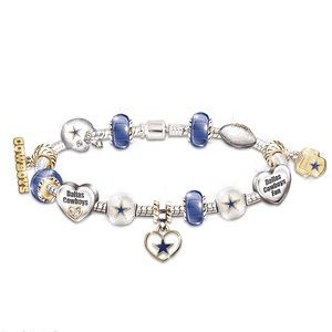 Dallas Cowboy Charm Bracelet Swarovski Crystals