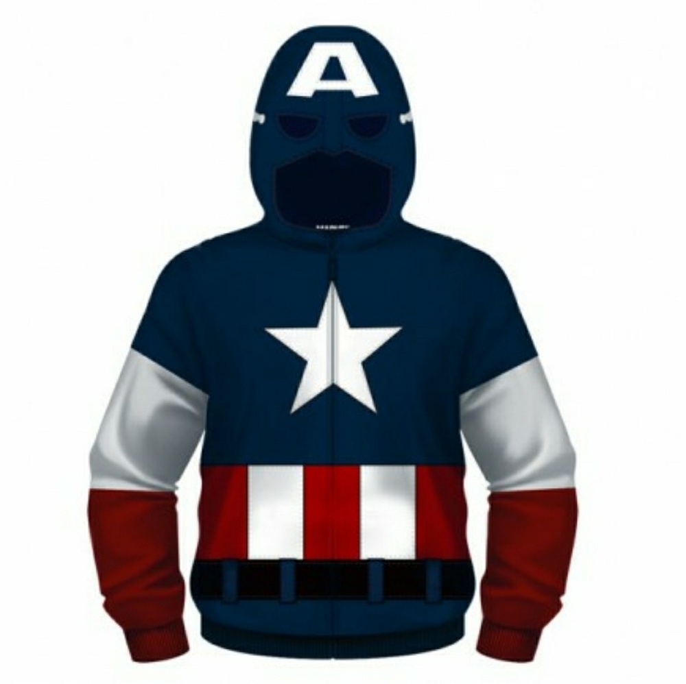 Boys Captain America Superhero Hoodie XL 14/16