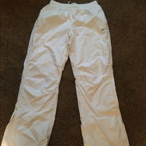 White Nike swish pants