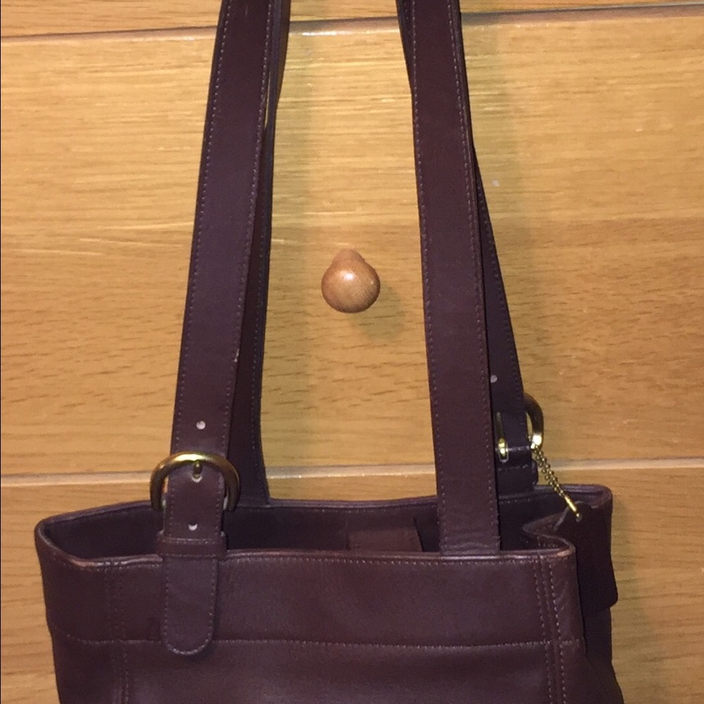 Coach Brown Leather Shoulder Bucket Tote Bag