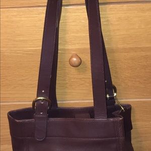 Coach Brown Leather Shoulder Bucket Tote Bag