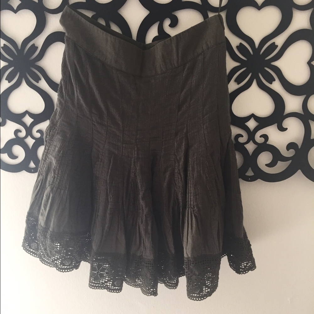 Anthropologie olive green skirt