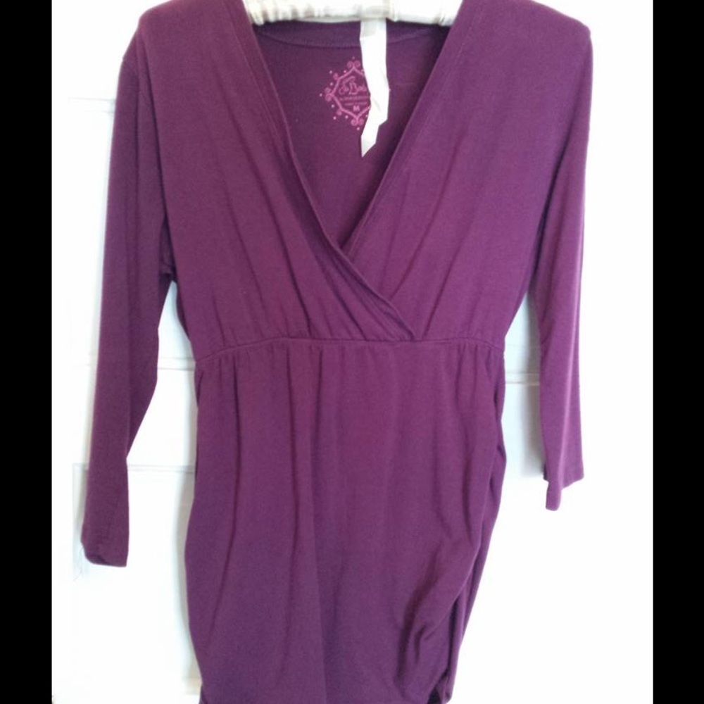 Oh Baby! Maternity shirred faux wrap top Medium