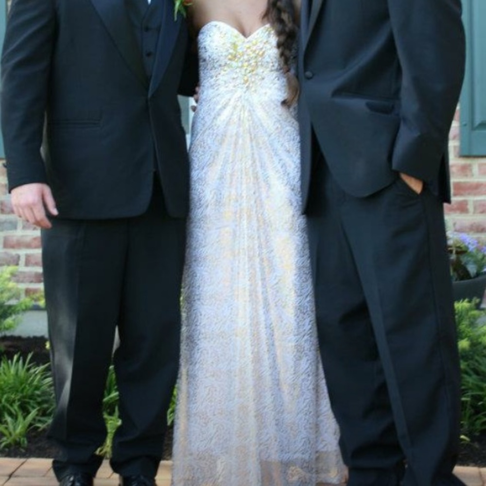 White and gold prom/formal dress