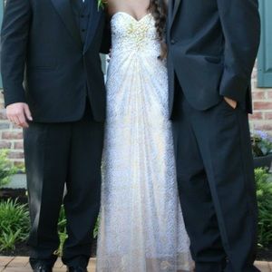 White and gold prom/formal dress