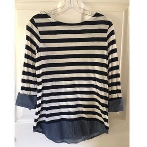 Navy and White Striped Shirt