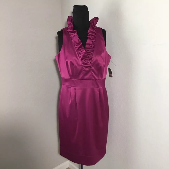 Taylor Dresses & Skirts - NWT Taylor Fuchsia Ruffle Collar Formal Prom Dress