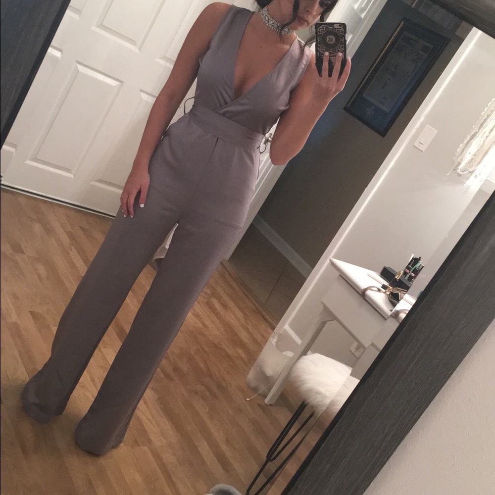 Grey silk jumper