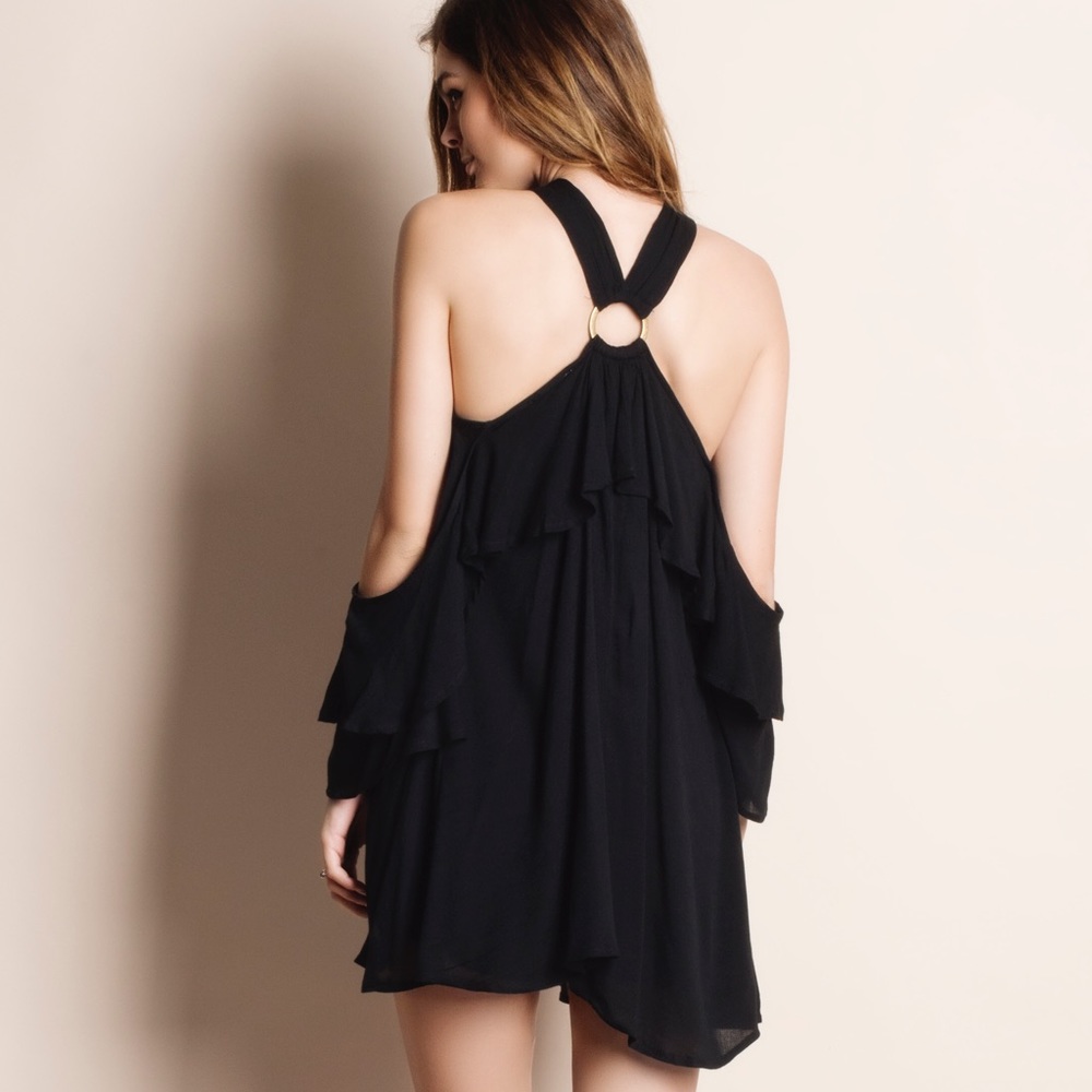 Cold Shoulder Ringlet Mini Dress - Picture 3 of 4