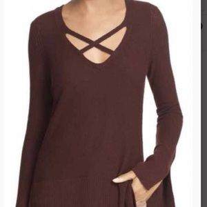 Free People Crisscross Tunic Sweater