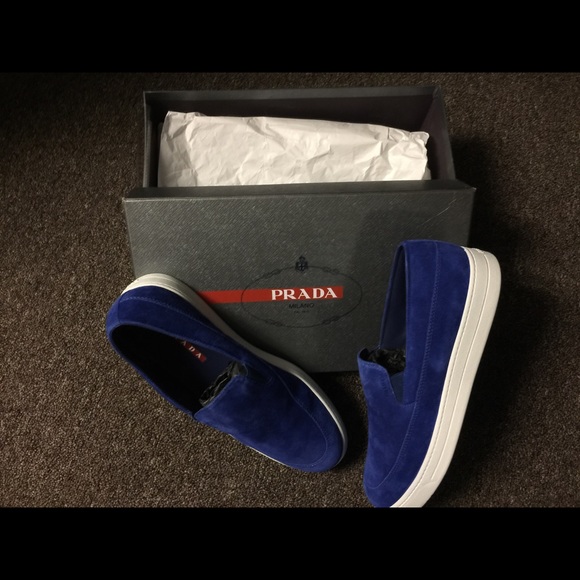 Brand new blue suede Prada shoes