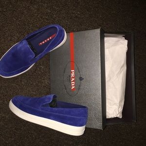Brand new blue suede Prada shoes