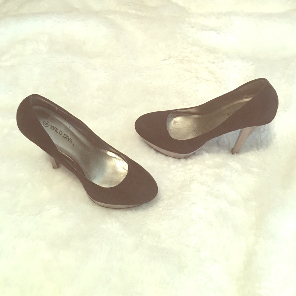 Black&silver platform heels