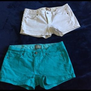 Paige jean shorts Turquoise and White!