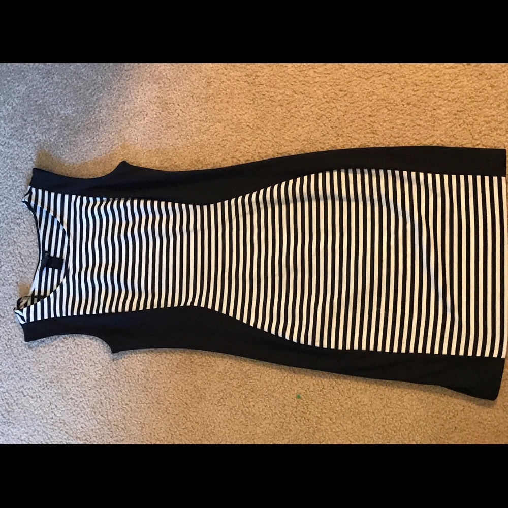 Striped black and white dress