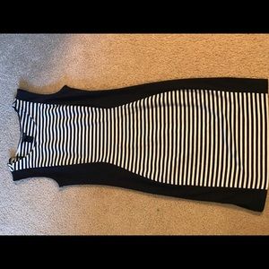 Striped black and white dress