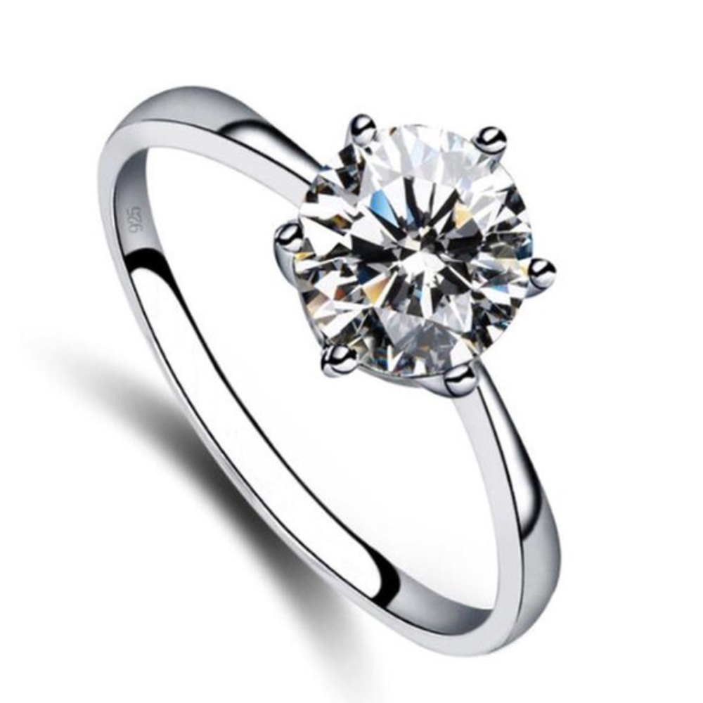 925 Silver ring 6mm CZ