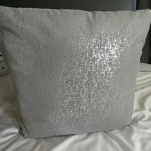 Two Grey and Silver Pillows.