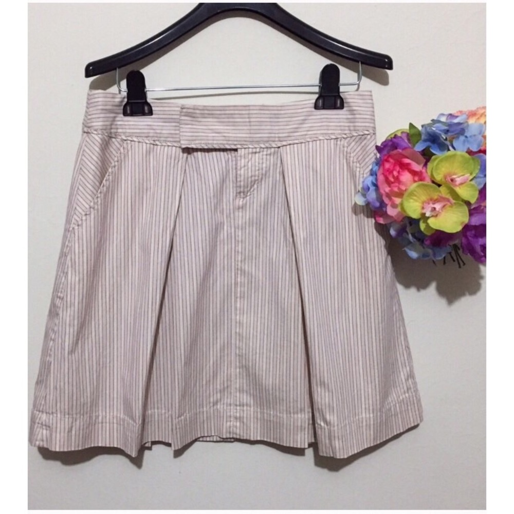 Anthropologie Sitwell Striped Pleated Skirt