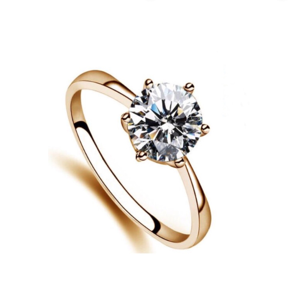 6mm CZ gold plated ring