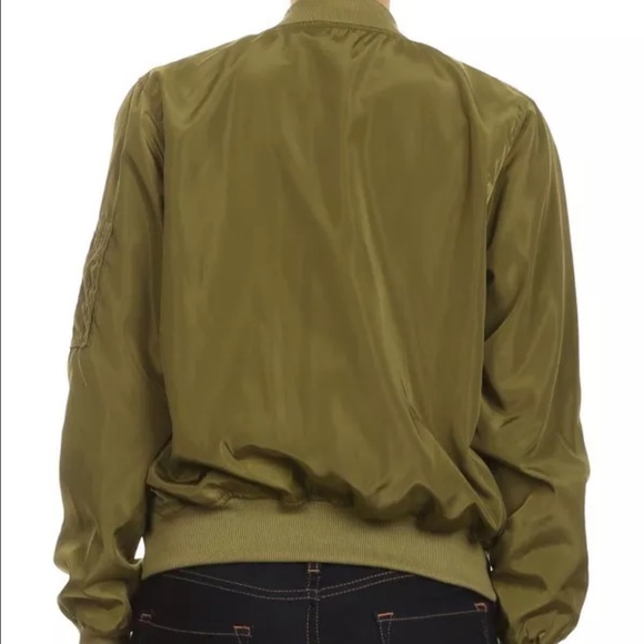 Olive Windbreak Bomber Jacket - Picture 3 of 5