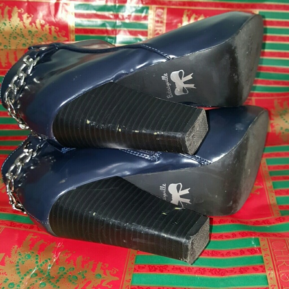 Betseyville Jolt navy 6.5 M faux leather ankle - Picture 4 of 4