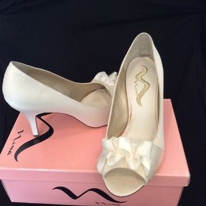 Ivory Satin Luster Nina Pumps