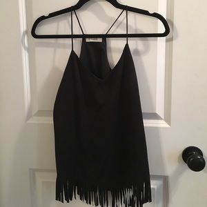 Suede Fringe Tank Top