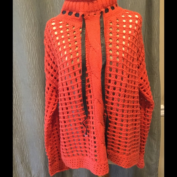 Free People Sweaters - Free people open knit mock neck cotton sweater top