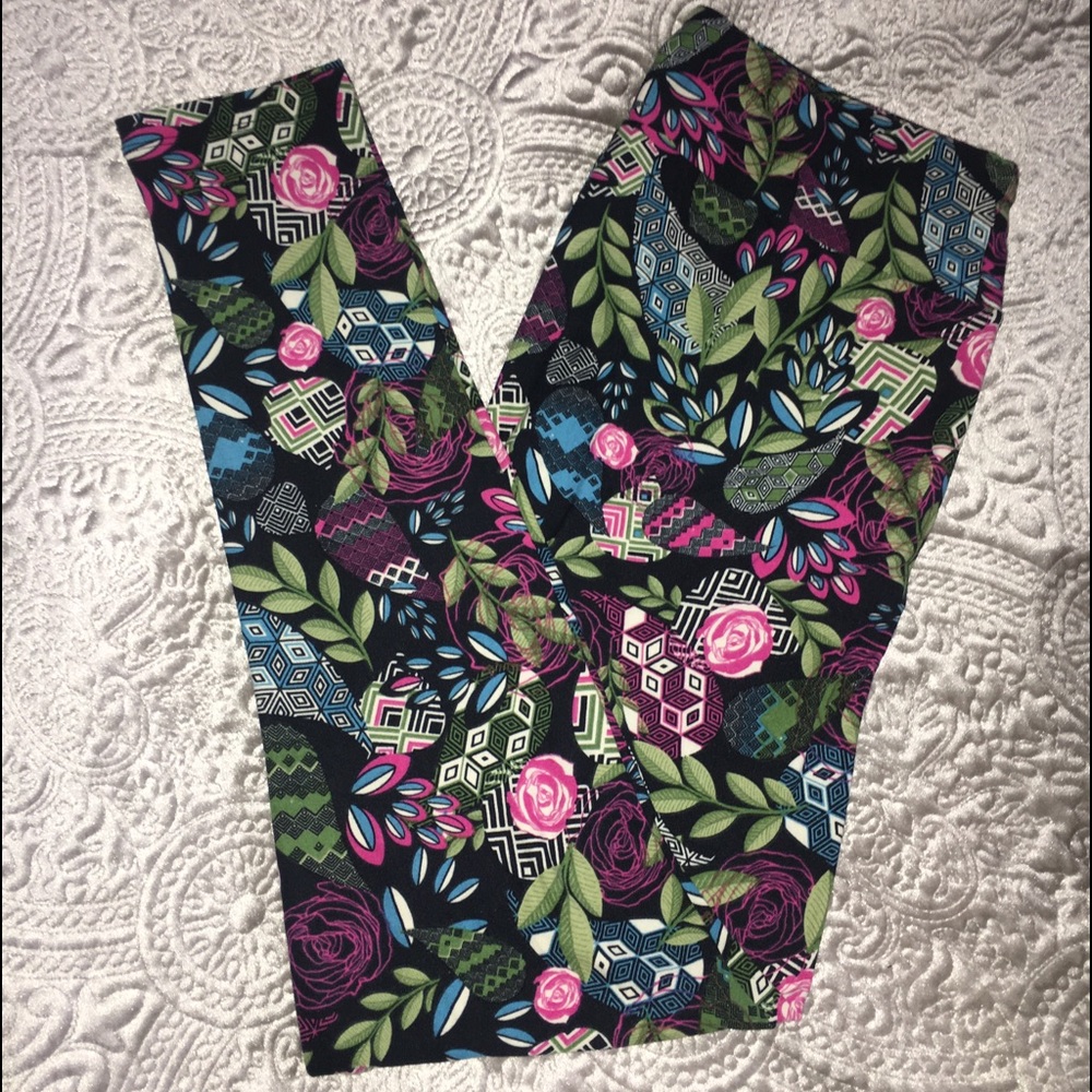 NEW TC Lularoe Spring Roses Leggings