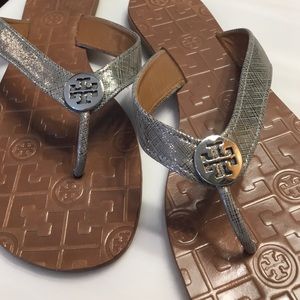 Tory Burch leather flip flops