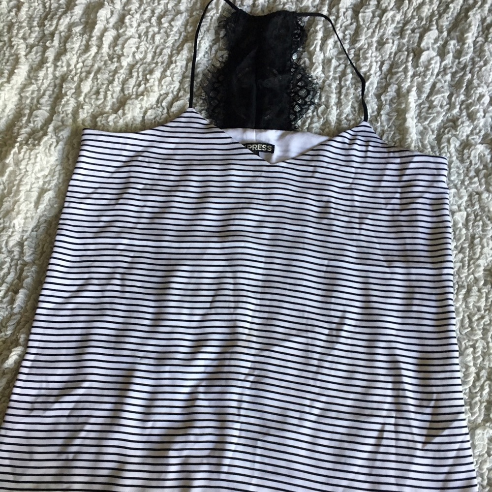 Express spaghetti strapped lace back blouse