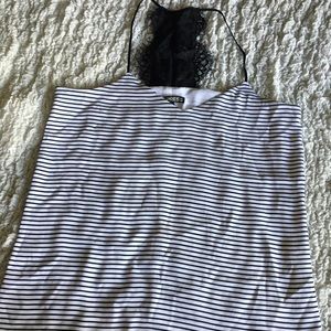 Express spaghetti strapped lace back blouse