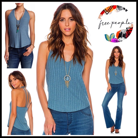 ❌SOLD❌FREE PEOPLE HALTER STRAPPY BACK TOP - Picture 7 of 7