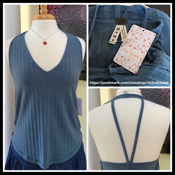 ❌SOLD❌FREE PEOPLE HALTER STRAPPY BACK TOP - Picture 5 of 7