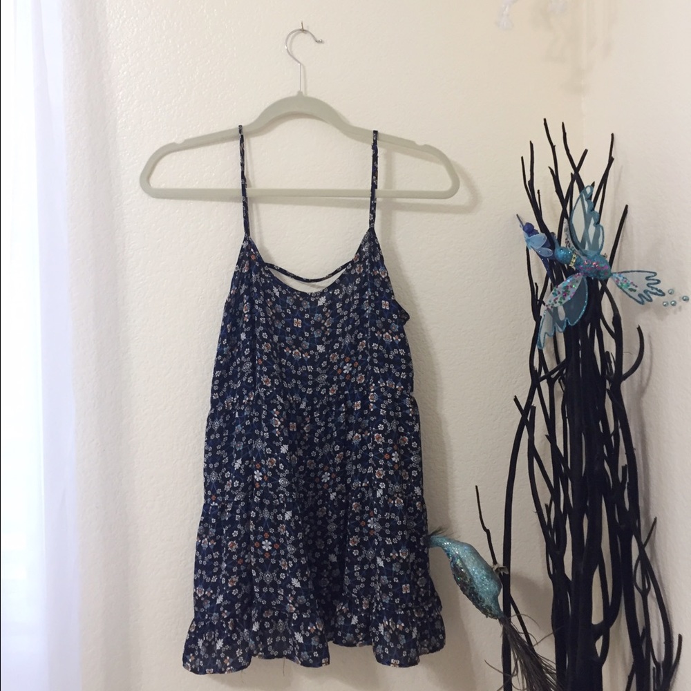 Blue flowy top