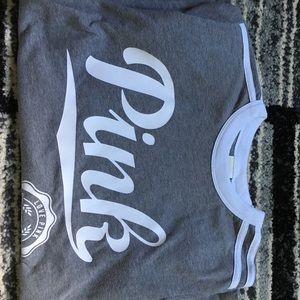 VS PINK tee (gray and white)