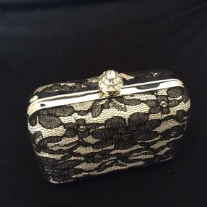 Overlay Black Lace Small Evening Clutch