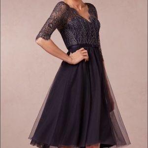 Bhldn sapphire lace and tulle dress