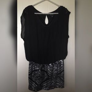 Black Sleeveless Sequin Party/ Evening Dress