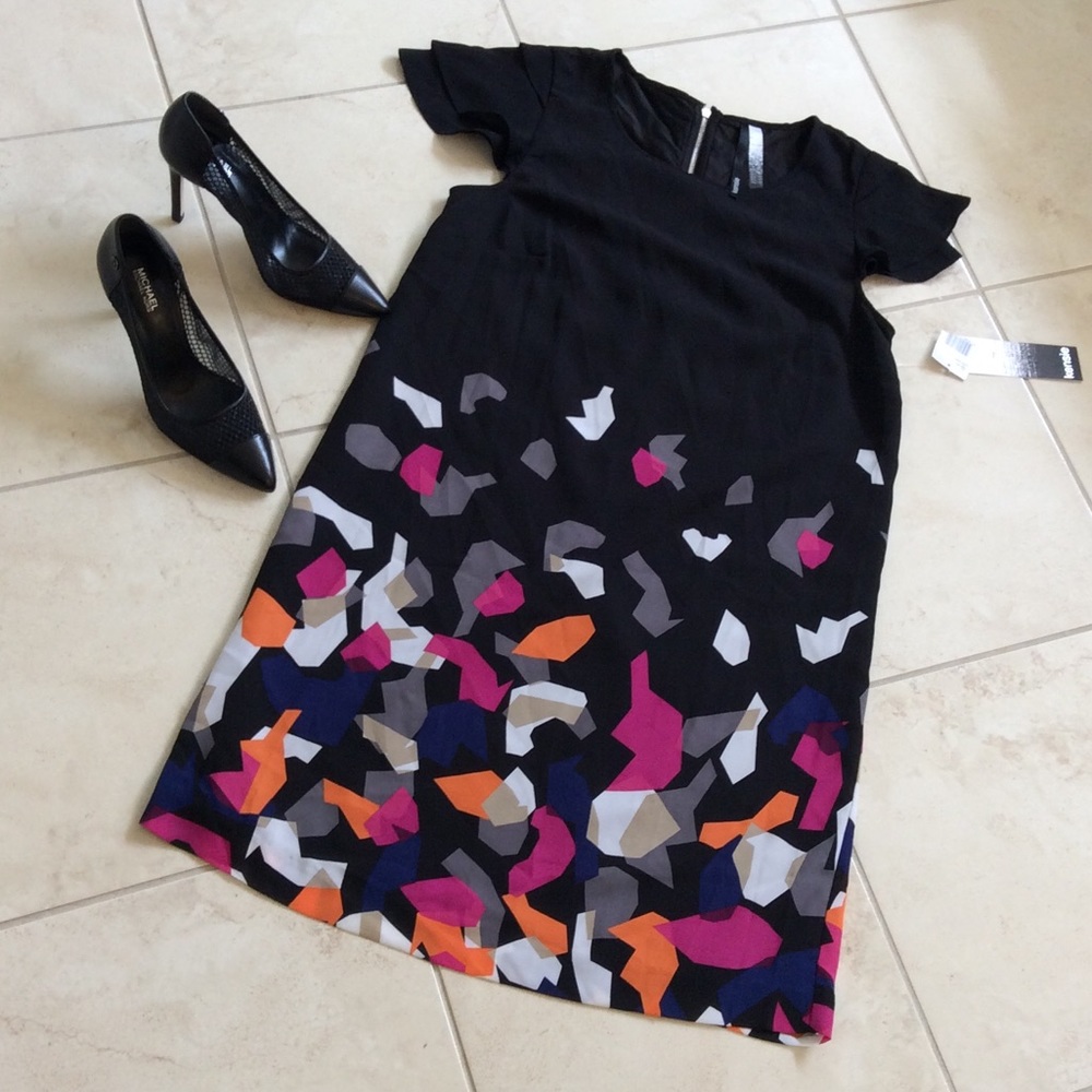 KENSIE SIZE S BLACK COMBO DRESS - Picture 2 of 8