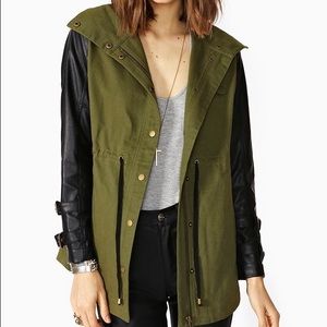 Army Green Jacket with Vegan Sleeves