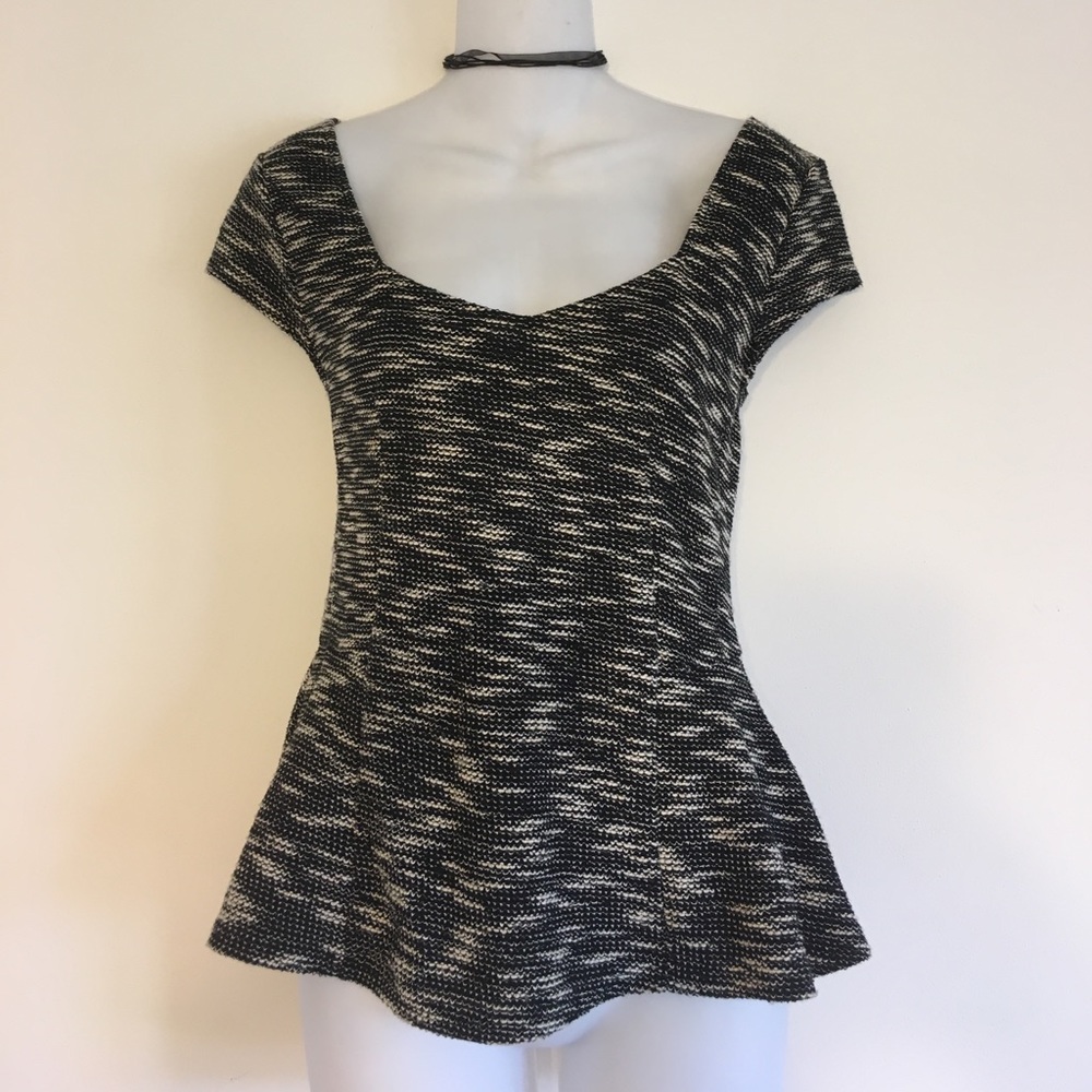 Anthropologie marled peplum top