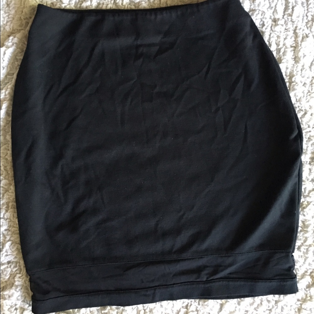 Black skirt with the see-through bottom