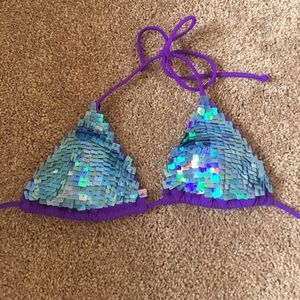 Blue sequin swim top💙🌸💜
